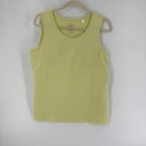 Zenergy‎ By Chico's Tank Top Sleeveless Knit Cotton Blend Chartreuse Size 2